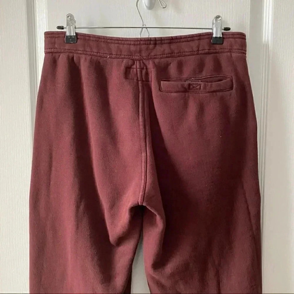 Roots Sweatpants Straight Leg Track Pants  Fleece Joggers Burgundy Size XS - Picture 9 of 16